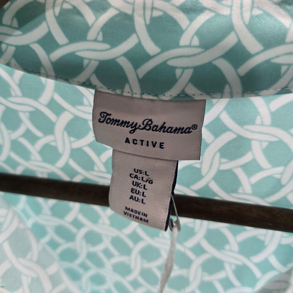 Tommy Bahama Tank Top Womens Large Blue Active White Pattern Shirt Zip - Picture 4 of 11